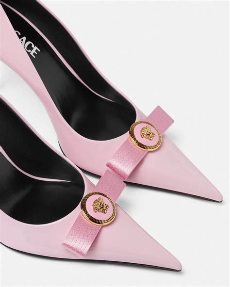 versace gianni ribbon|Versace pink ribbon shoes.